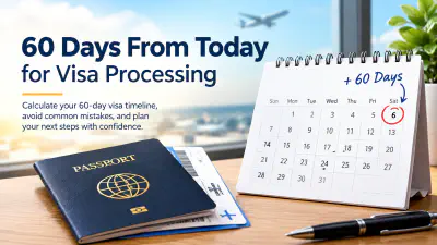 Illustration of a calendar showing a 60-day visa processing timeline