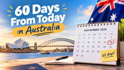 Australian calendar showing a date 60 days from today