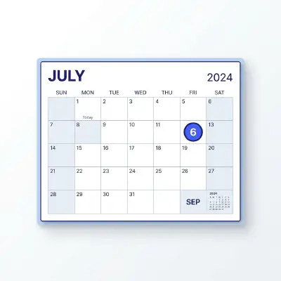 Calendar showing the date 60 days from today