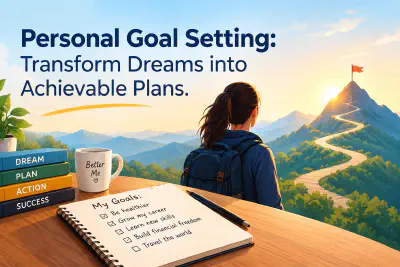 Personal Goal Setting Illustration of a person turning dreams into achievable goals